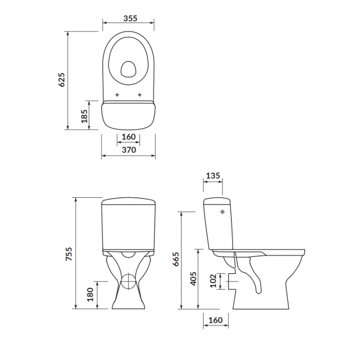 CERSANIT Merida Delta Horizontal Compact WC Set