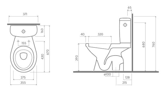 KOLO Geberit Azure Vertical Compact Toilet Set with Seat_2