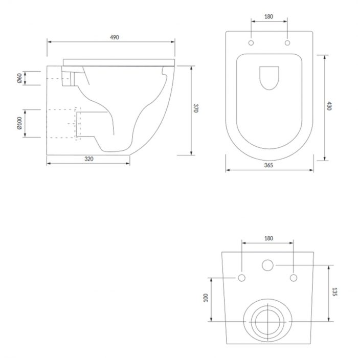 OMNIRES Ottawa Wall Hung WC - Rimless