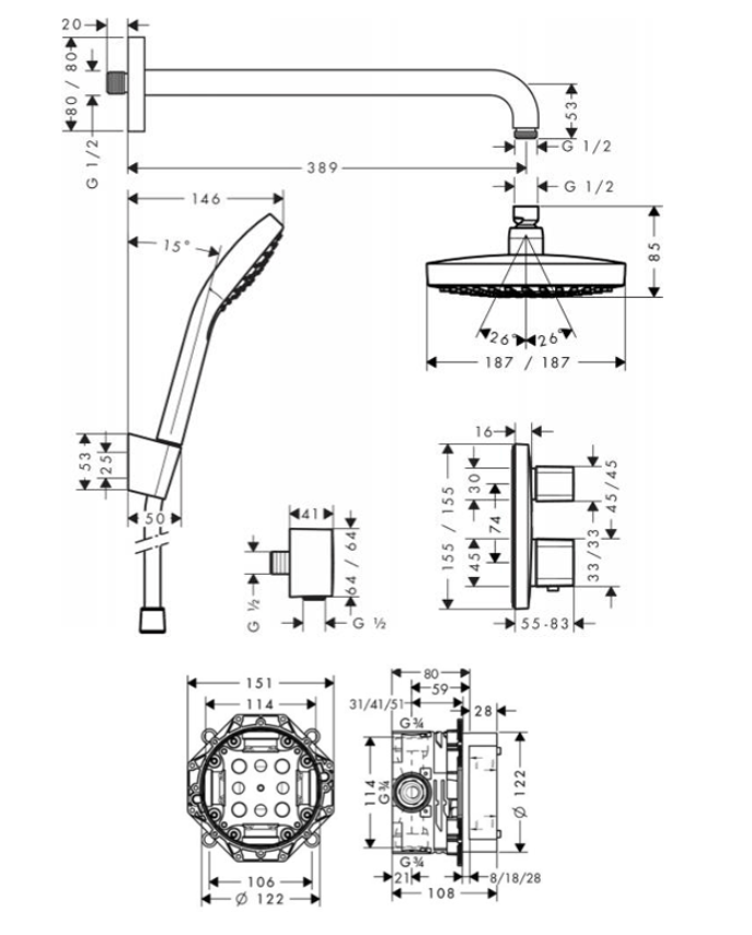 9.HANSGROHE MYCUBE Concealed Shower System_OM20 165376_06
