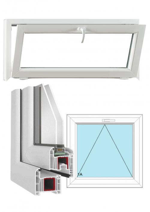 2. AVANTGARDE PVC White Tilt Single Leaf Window - Size