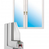 4.AVANTGARDE PVC White Tilt & Turn Double Leaf Window - Size / Opening Direction