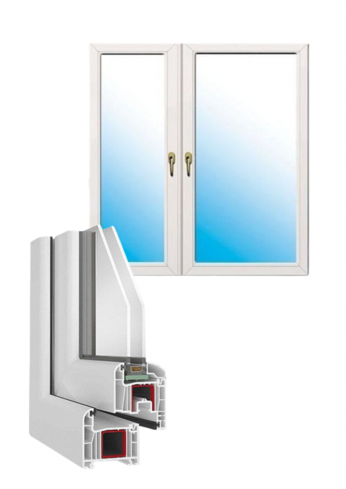 4.AVANTGARDE PVC White Tilt & Turn Double Leaf Window - Size / Opening Direction