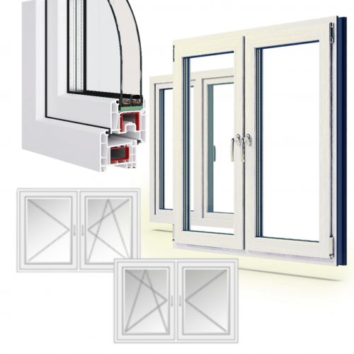 Window uPVC White Tilt & Turn Double Glazed Twin