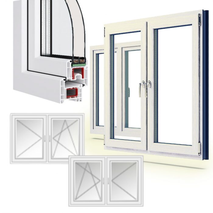 Window uPVC White Tilt & Turn Double Glazed Twin