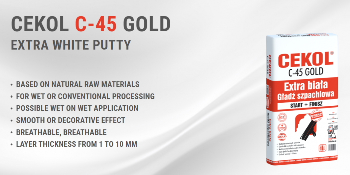 4.CEKOL C-45 Gold Leveling Plaster, 20 kg_OM20 012712_02