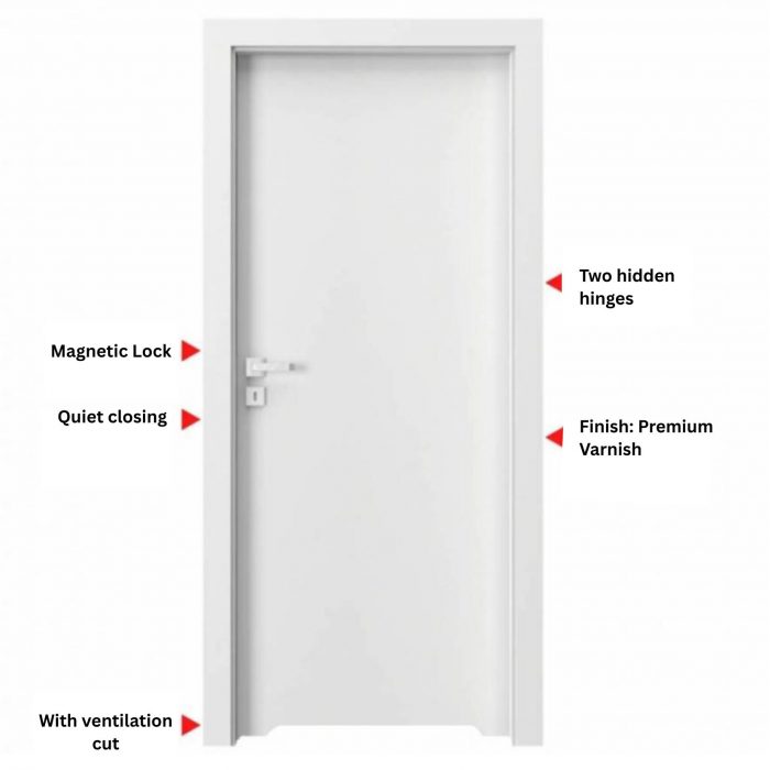 Bathroom Door Vector E 70, 80 non-rebated 3