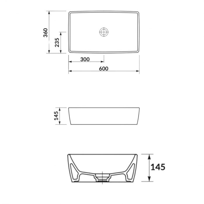 Cersanit City Square Countertop Basin 50, 60