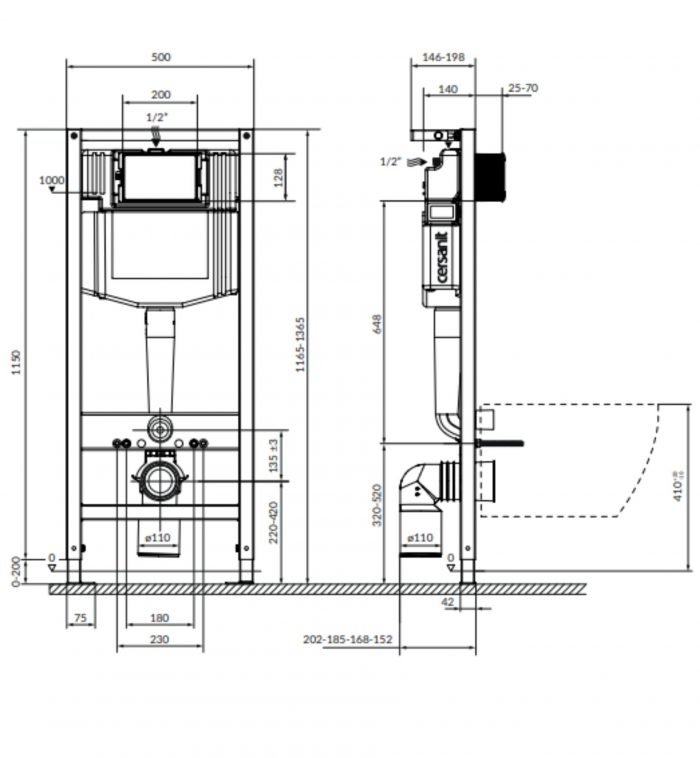 Concealed WC Set Cersanit Soleo Rimless