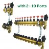 Brass Distributor f Underfloor Heating 2-10 Circuits