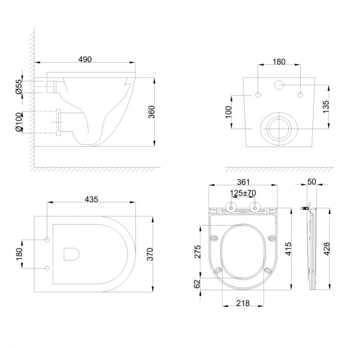 Invena RL Wall Mounted WC Limnos