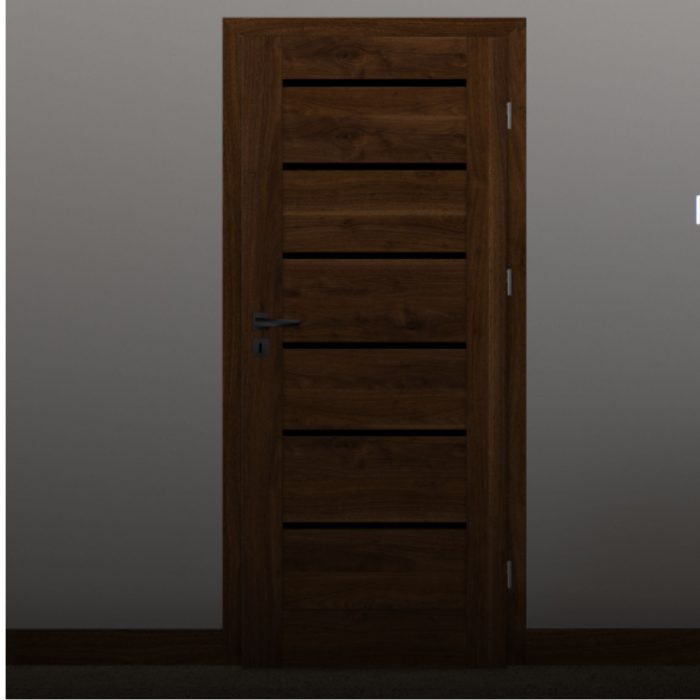 Nut Brown Interior Door Black Glass 70,80 Hestia