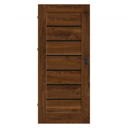 Nut Brown Interior Door Black Glass 70,80 Hestia