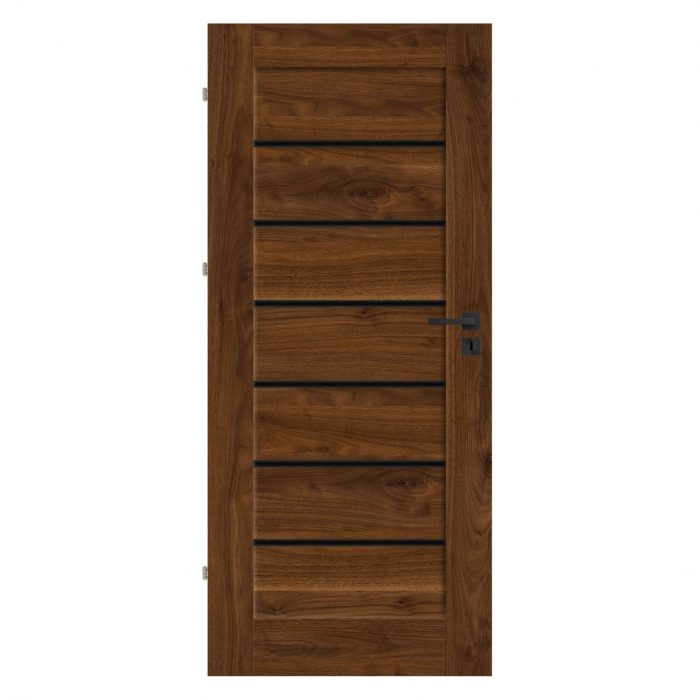 Nut Brown Interior Door Black Glass 70,80 Hestia