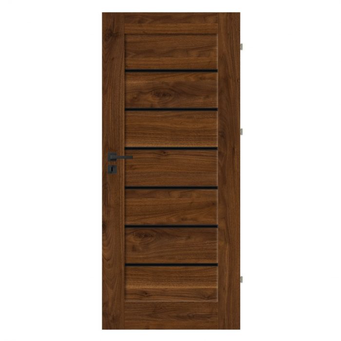 Nut Brown Interior Door Black Glass 70,80 Hestia