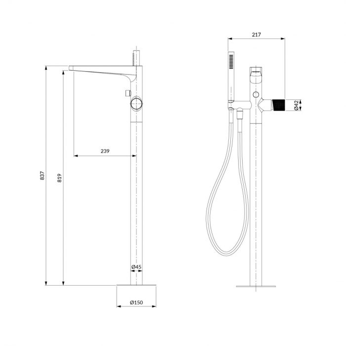 OMNIRES Free-standing Bath Mixer Contour