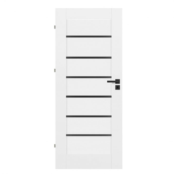 White Interior Door Black Glass 70,80 Hestia