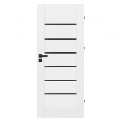 White Interior Door Black Glass 70,80 Hestia