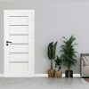 White Interior Door White Glass 70,80,90 Hestia