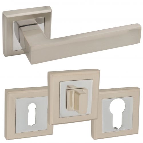 Cubus Door Handle Nickel Chrome Set