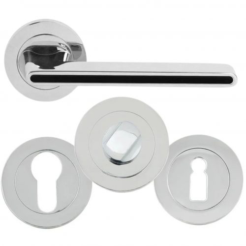 Door Handle Chrome Black Onyks-R M6 Set