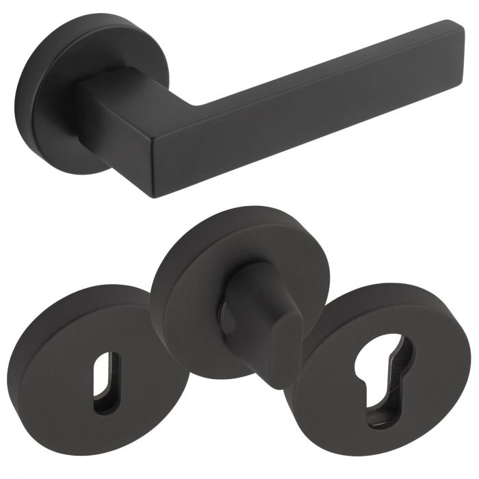 Door Handle Tenorio Black Matt Set