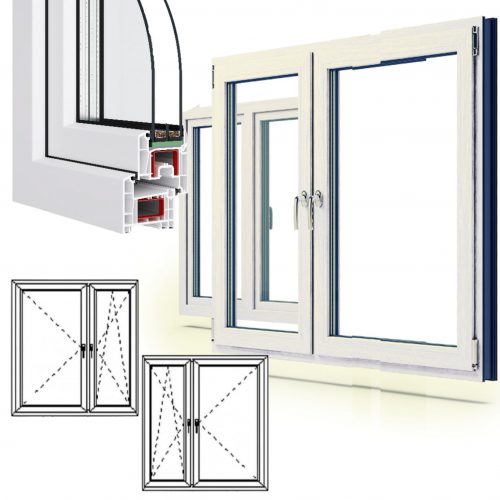 Window uPVC White Tilt & Turn Double Glazed Two Leaf
