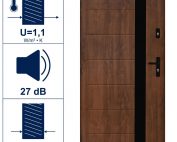 Entrance Door Complete Gdynia Nut Wood