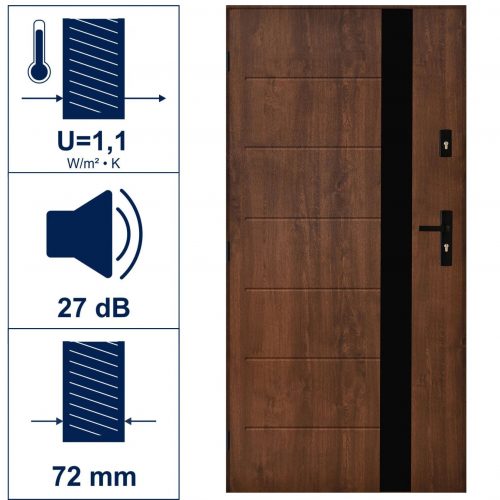 Entrance Door Complete Gdynia Nut Wood