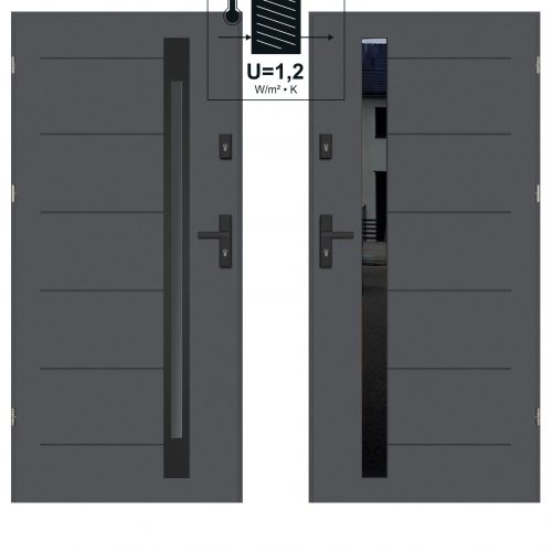 Entrance Door Complete Malmo Black Anthracite