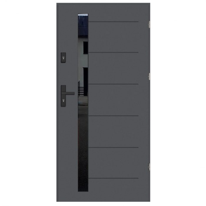 Entrance Door Complete Malmo Black Anthracite Right