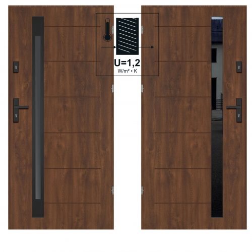 Entrance Door Complete Malmo Walnut