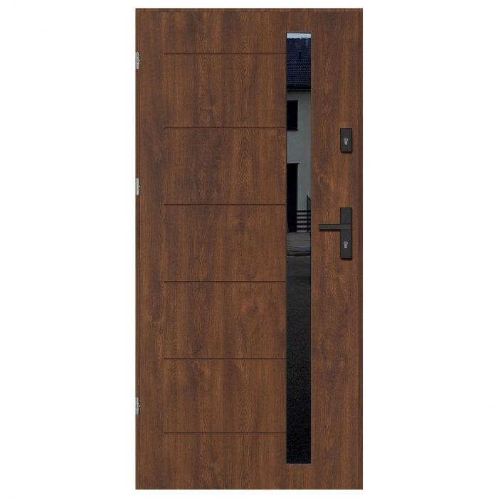 Entrance Door Complete Malmo Walnut Left