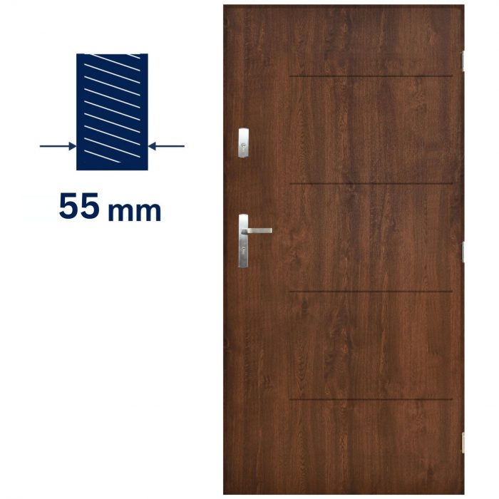 Entrance Door Complete Poznan Walnut