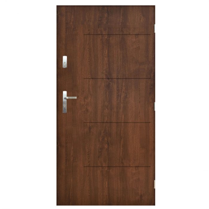 Entrance Door Complete Poznan Walnut Right