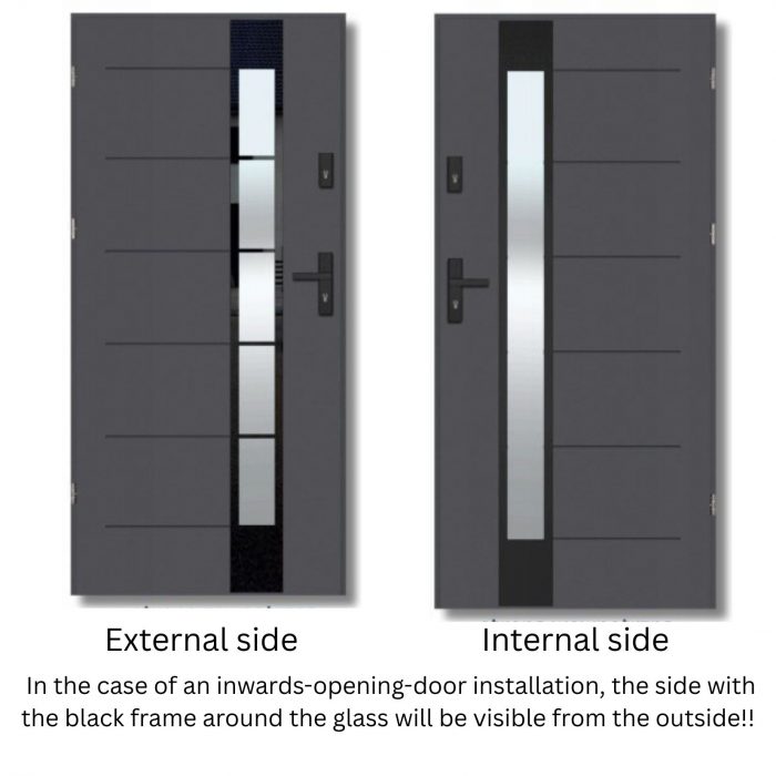 Entrance Door w Frame Thermo 4-Pane Glass Walnut (2)