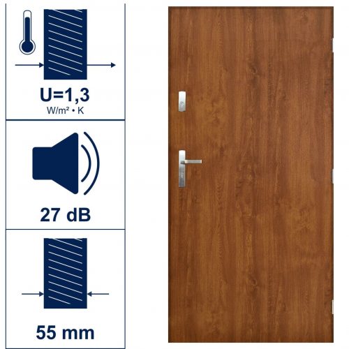 Exterior Door Sopot Complete Set Golden Oak