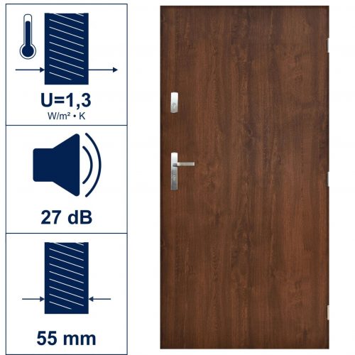 Exterior Door Sopot Complete Set Walnut