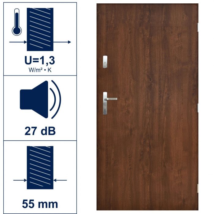 Exterior Door Sopot Complete Set Walnut